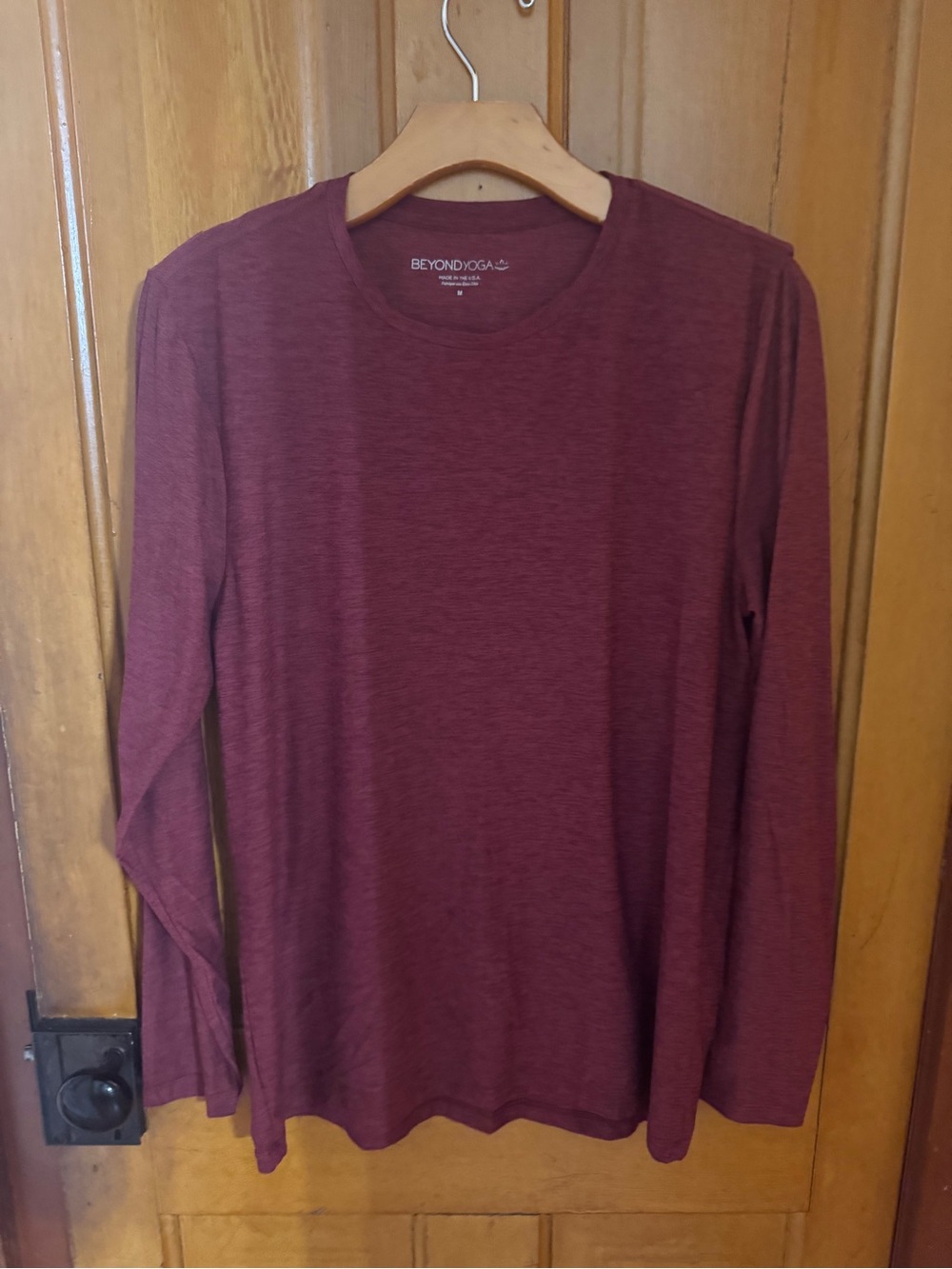 Beyond Yoga  Women’s Long Sleeve Crew Neck Shirt - Burgundy
